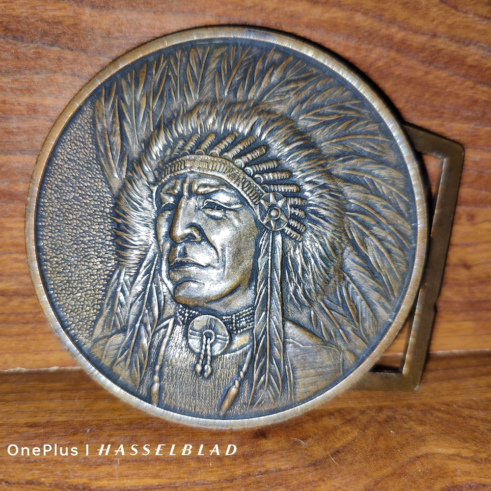 Indian Chief Buckle of Estes(Never Worn)